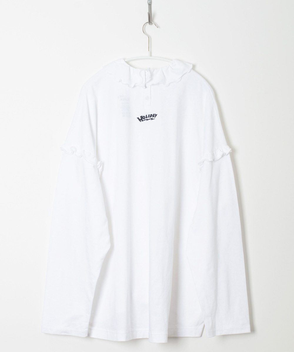 SUPER FINE DRY RUFFLE COLLAR L/S TOPS｜HOLIDAY（ホリデイ）OFFICIAL