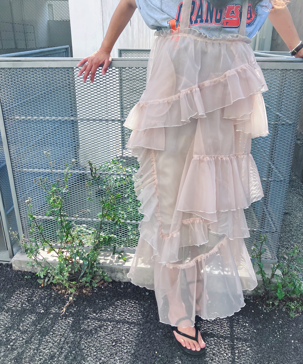 L'Or   Chiffon Tiered Dress1260cmウエスト